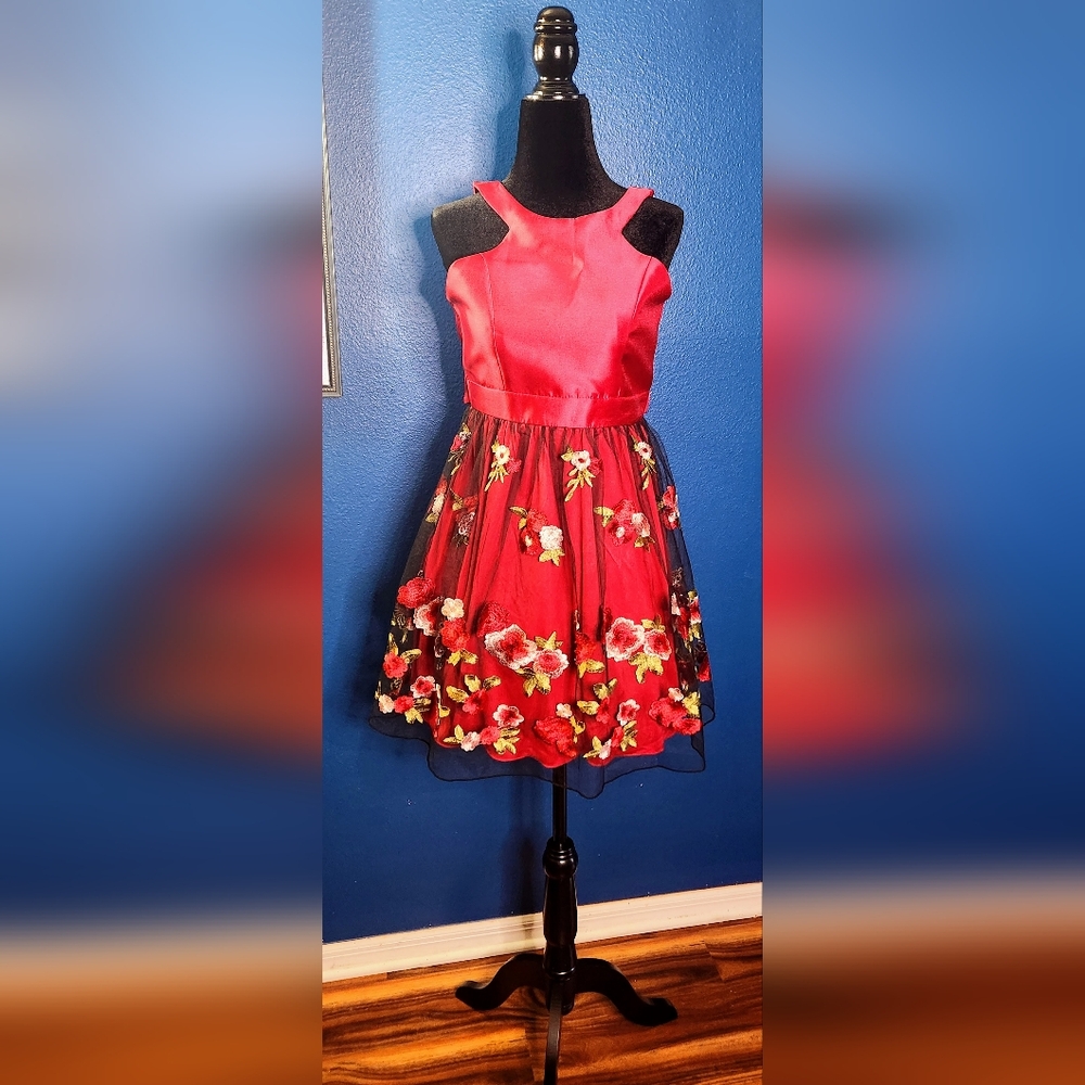 Speechless Girl's Party Dress with Embroidered Mesh Skirt